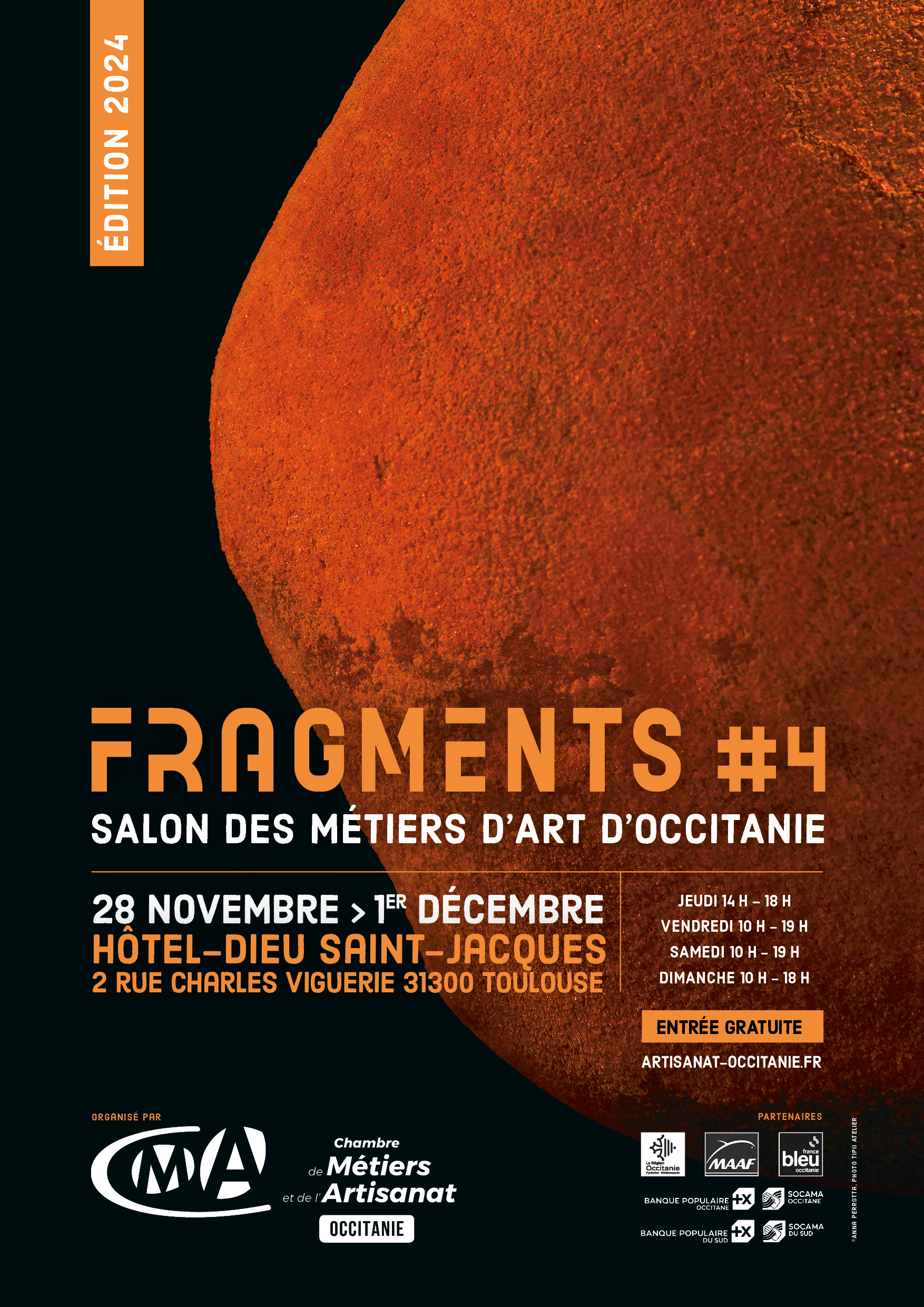 affiche du salon FRAGMENTS, sur les métiers d'arts d'Occitanie